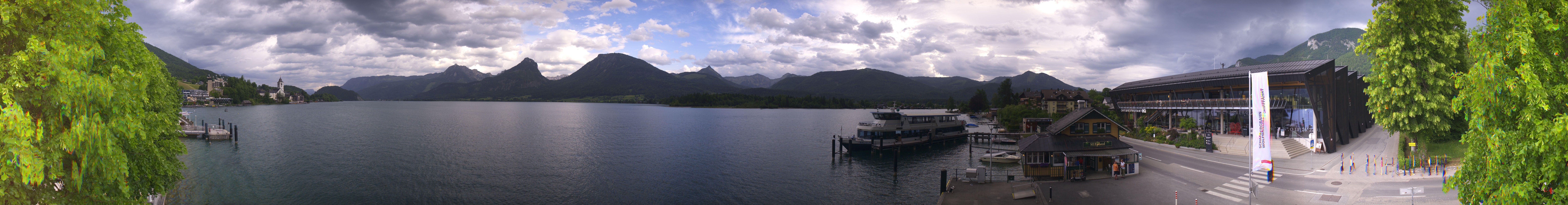 Archiv Foto Webcam Anlegesteg und Bahnhof am Wolfgangsee