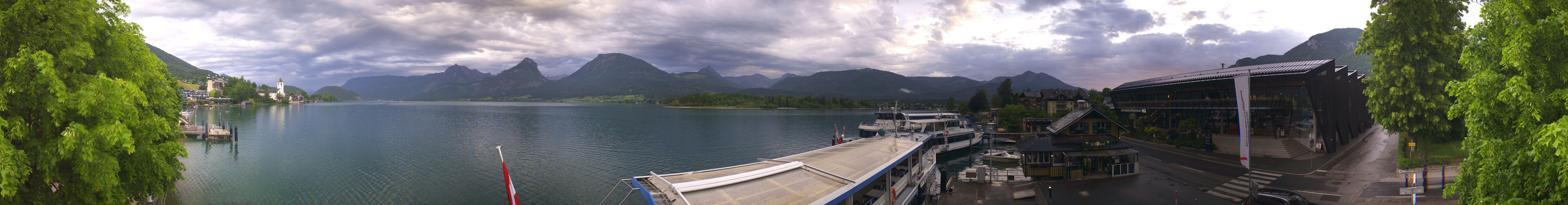 Archiv Foto Webcam Anlegesteg und Bahnhof am Wolfgangsee