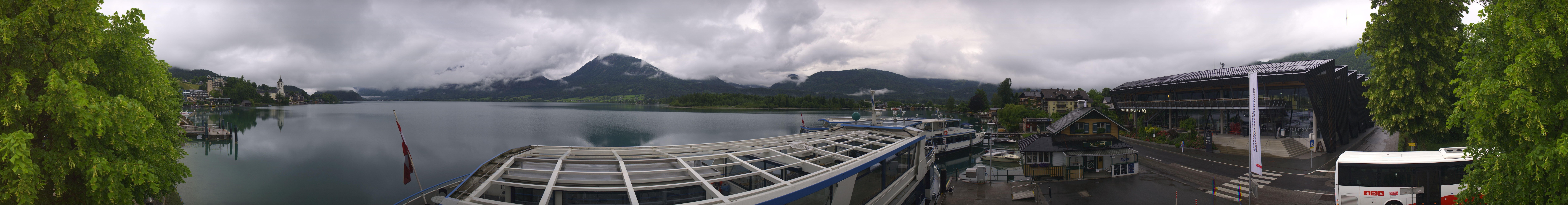 Archiv Foto Webcam Anlegesteg und Bahnhof am Wolfgangsee