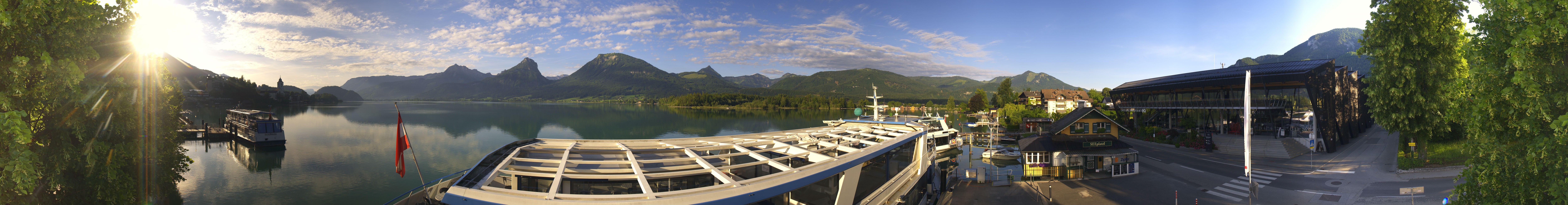 Archiv Foto Webcam Anlegesteg und Bahnhof am Wolfgangsee