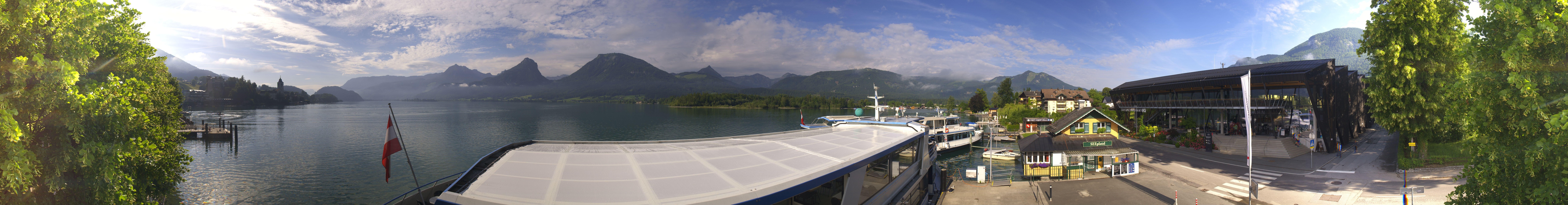Archiv Foto Webcam Anlegesteg und Bahnhof am Wolfgangsee