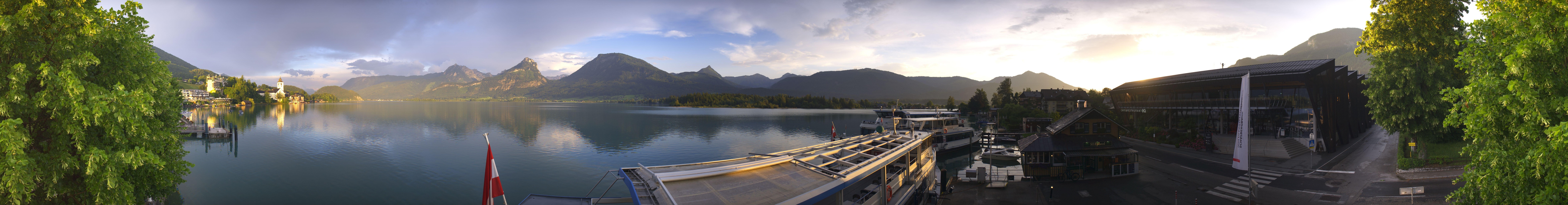 Archiv Foto Webcam Anlegesteg und Bahnhof am Wolfgangsee