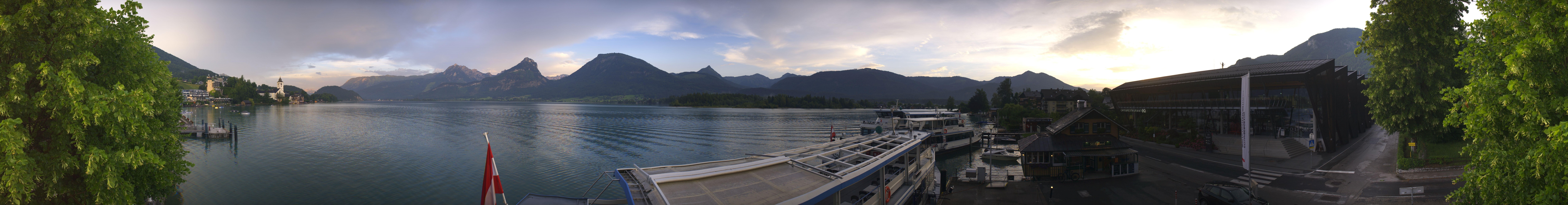 Archiv Foto Webcam Anlegesteg und Bahnhof am Wolfgangsee