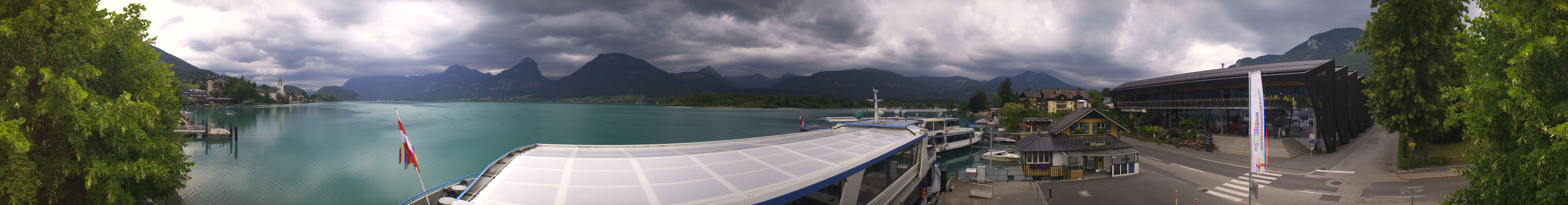 Archiv Foto Webcam Anlegesteg und Bahnhof am Wolfgangsee
