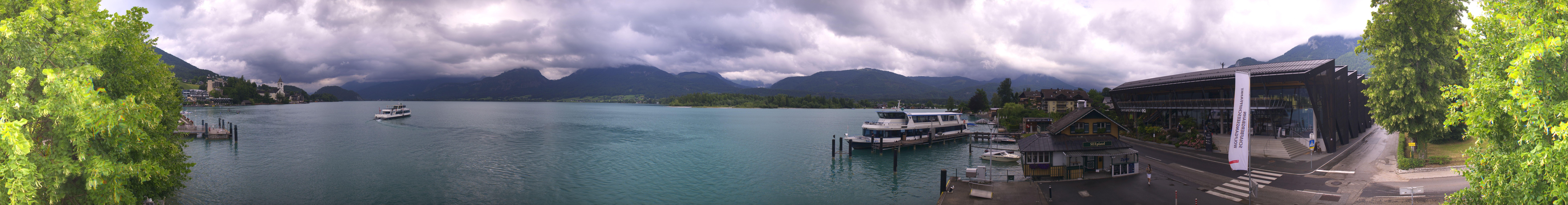 Archiv Foto Webcam Anlegesteg und Bahnhof am Wolfgangsee