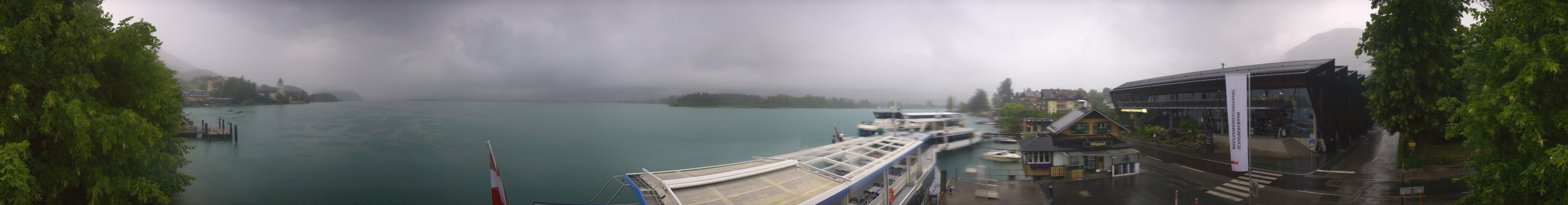 Archiv Foto Webcam Anlegesteg und Bahnhof am Wolfgangsee
