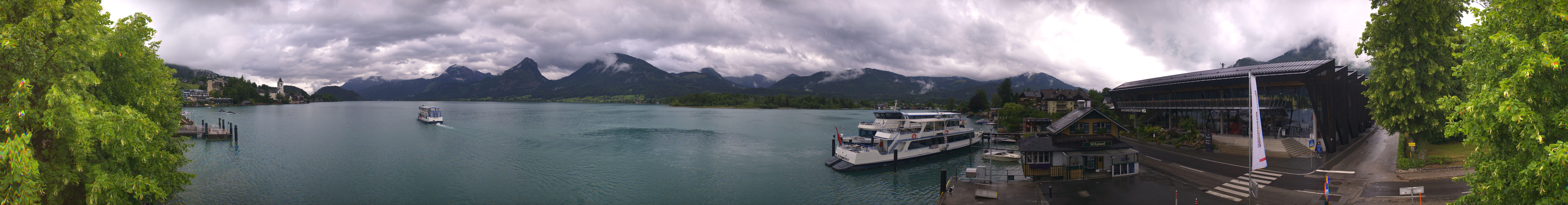 Archiv Foto Webcam Anlegesteg und Bahnhof am Wolfgangsee