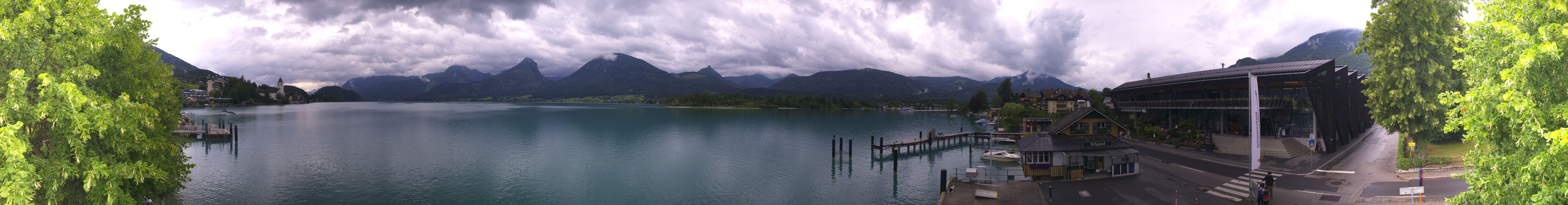 Archiv Foto Webcam Anlegesteg und Bahnhof am Wolfgangsee
