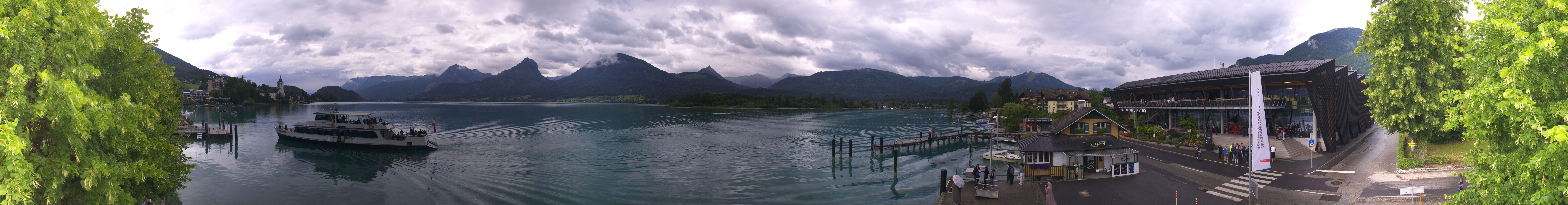 Archiv Foto Webcam Anlegesteg und Bahnhof am Wolfgangsee