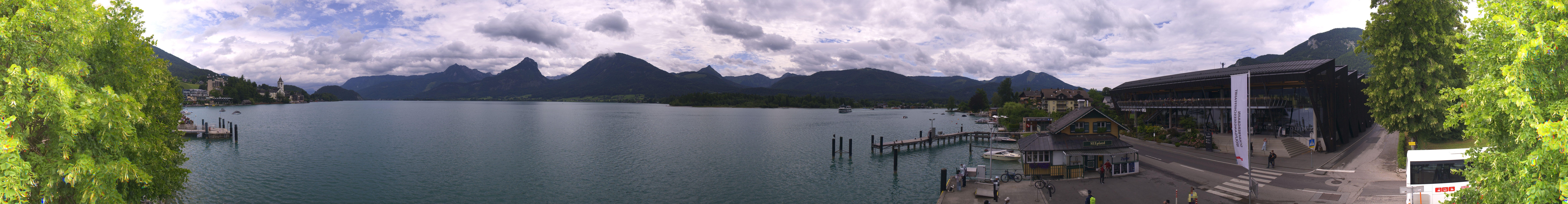 Archiv Foto Webcam Anlegesteg und Bahnhof am Wolfgangsee