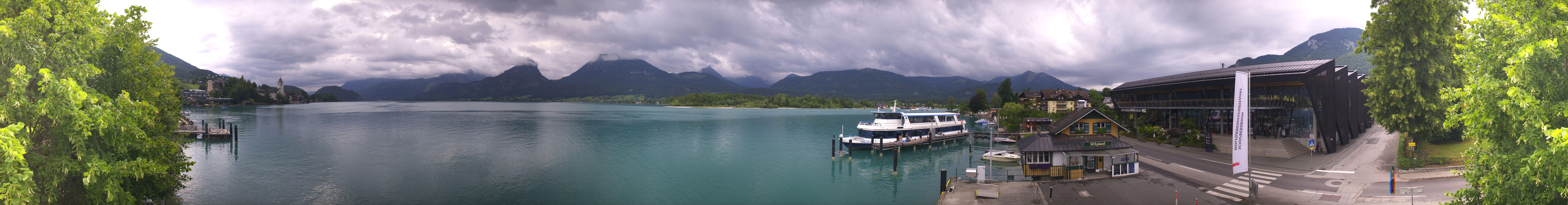 Archiv Foto Webcam Anlegesteg und Bahnhof am Wolfgangsee
