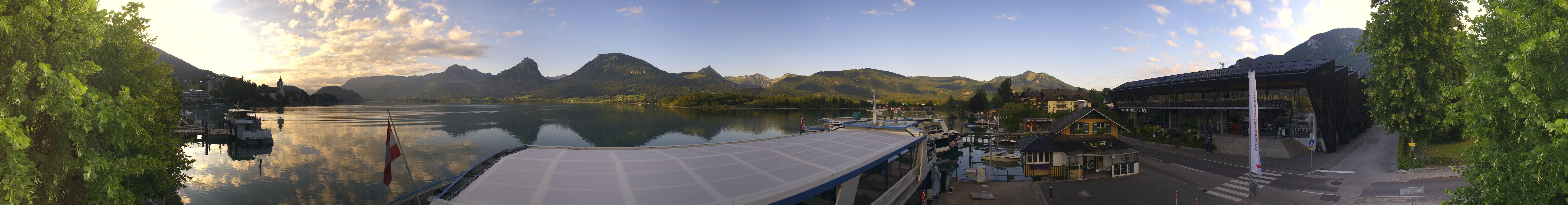 Archiv Foto Webcam Anlegesteg und Bahnhof am Wolfgangsee