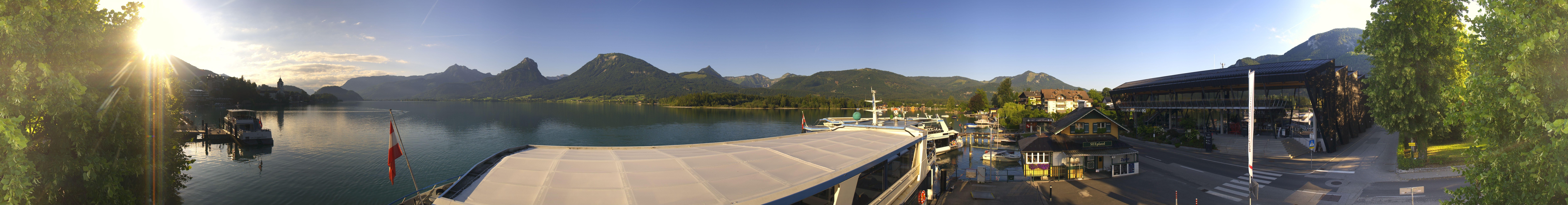 Archiv Foto Webcam Anlegesteg und Bahnhof am Wolfgangsee
