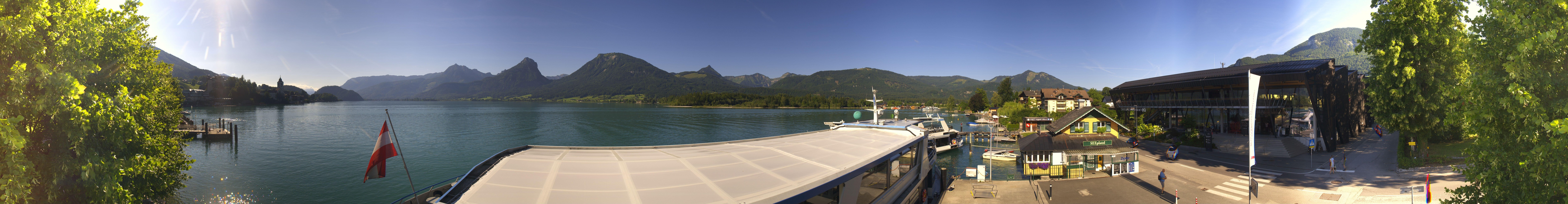 Archiv Foto Webcam Anlegesteg und Bahnhof am Wolfgangsee