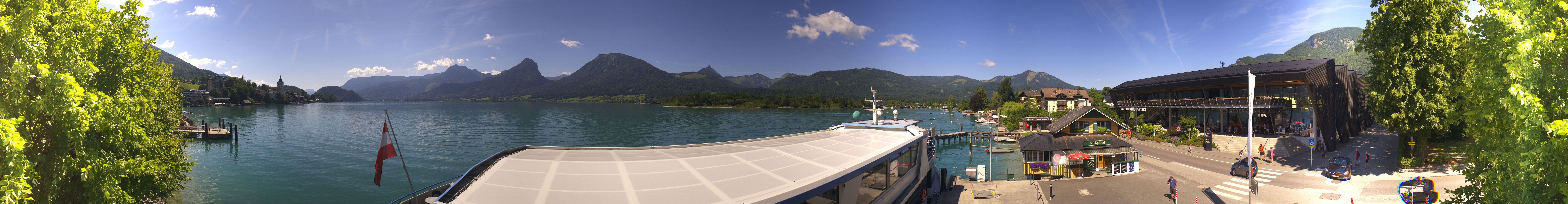 Archiv Foto Webcam Anlegesteg und Bahnhof am Wolfgangsee