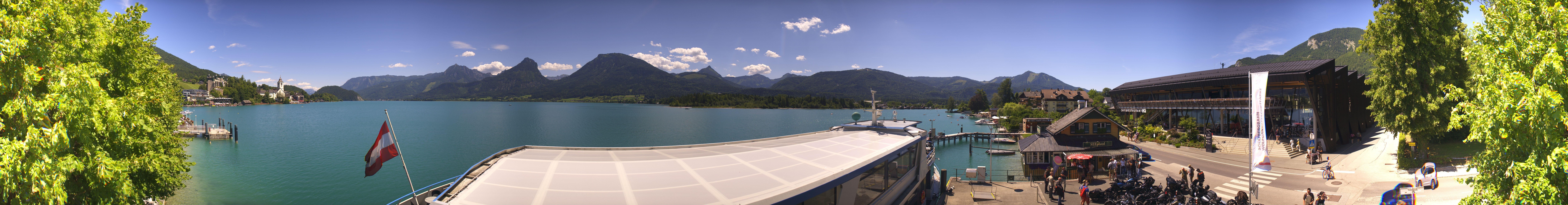 Archiv Foto Webcam Anlegesteg und Bahnhof am Wolfgangsee