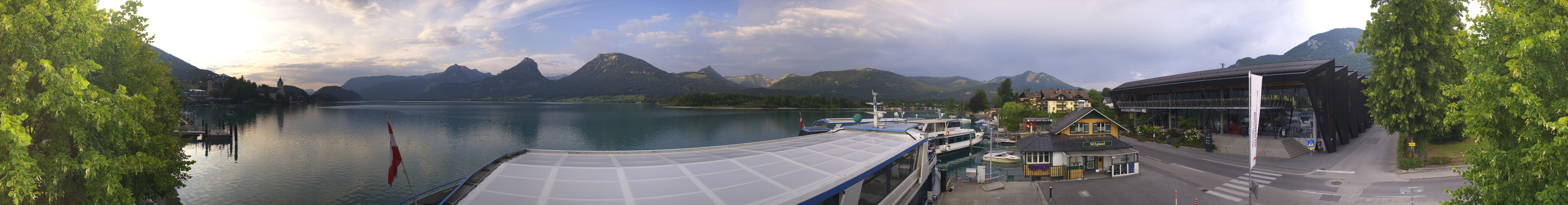 Archiv Foto Webcam Anlegesteg und Bahnhof am Wolfgangsee