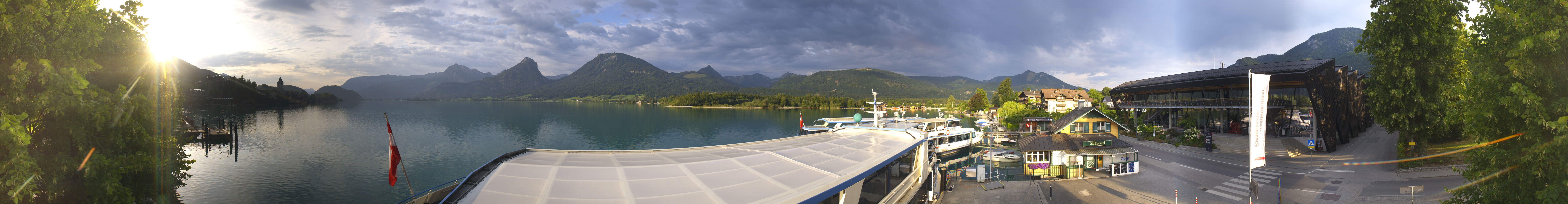 Archiv Foto Webcam Anlegesteg und Bahnhof am Wolfgangsee