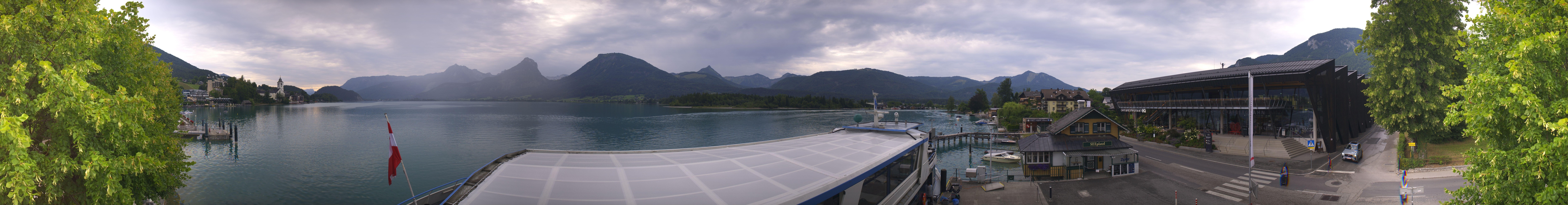 Archiv Foto Webcam Anlegesteg und Bahnhof am Wolfgangsee