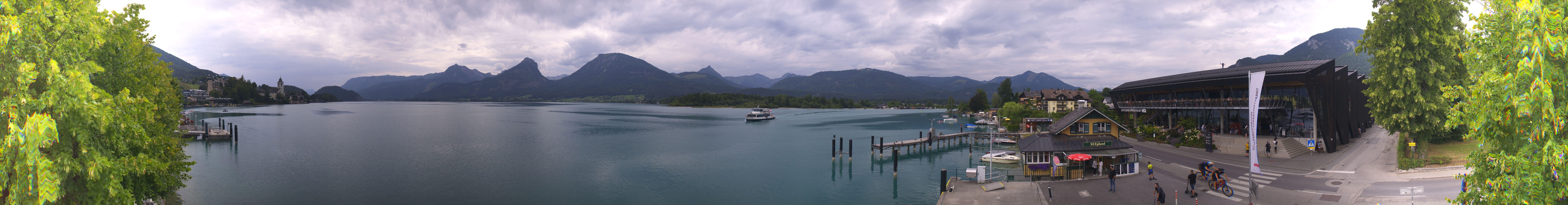 Archiv Foto Webcam Anlegesteg und Bahnhof am Wolfgangsee