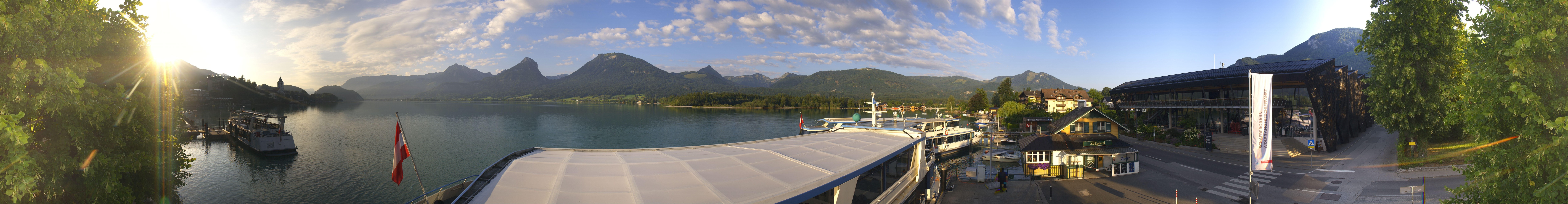Archiv Foto Webcam Anlegesteg und Bahnhof am Wolfgangsee