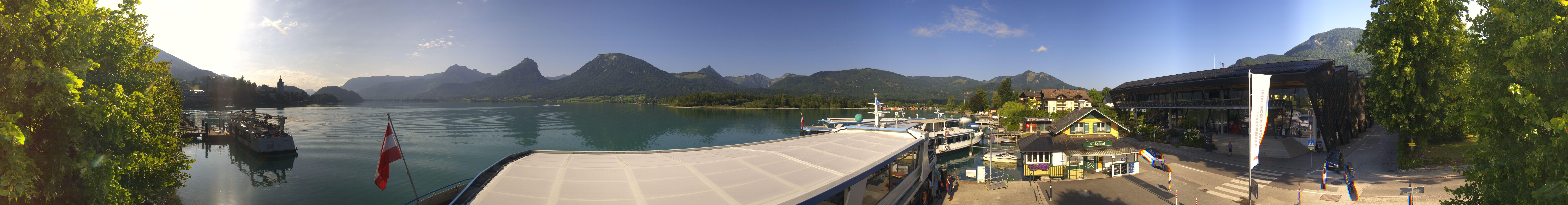 Archiv Foto Webcam Anlegesteg und Bahnhof am Wolfgangsee