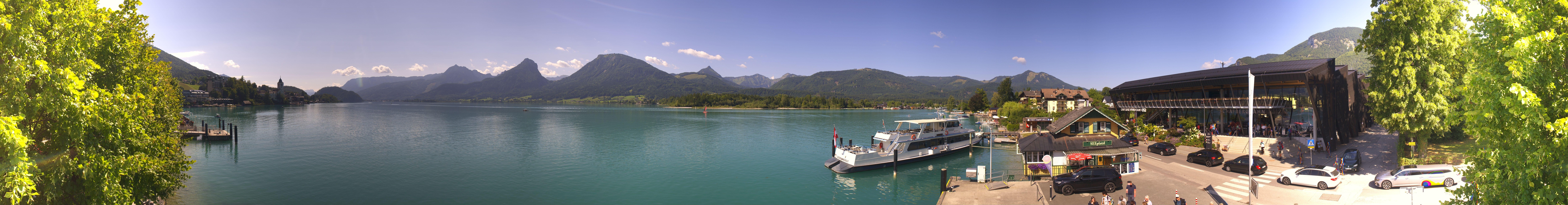 Archiv Foto Webcam Anlegesteg und Bahnhof am Wolfgangsee
