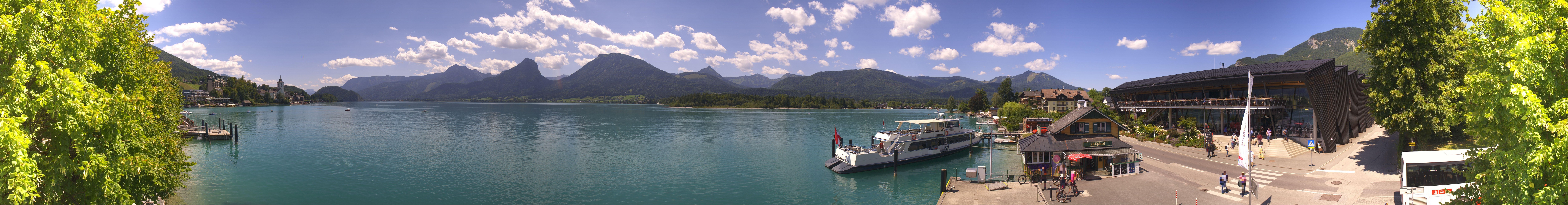 Archiv Foto Webcam Anlegesteg und Bahnhof am Wolfgangsee