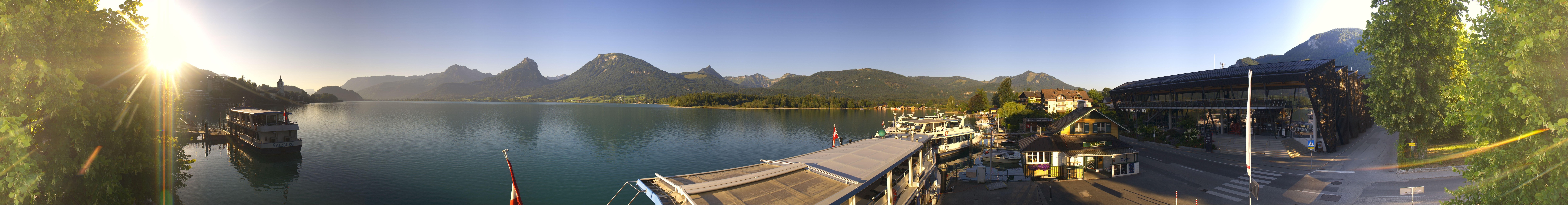 Archiv Foto Webcam Anlegesteg und Bahnhof am Wolfgangsee
