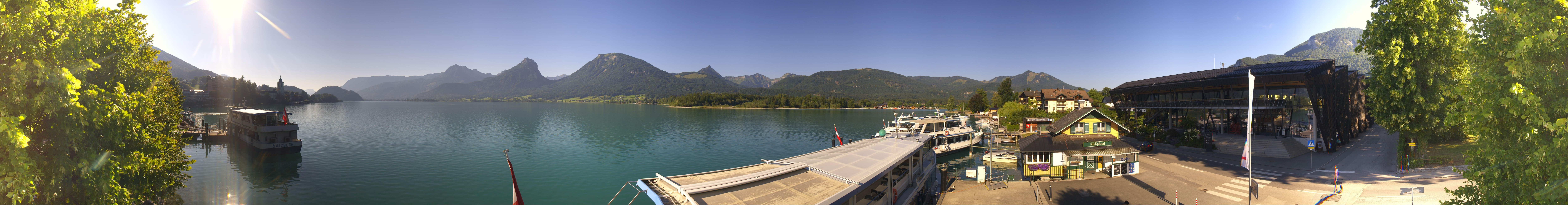 Archiv Foto Webcam Anlegesteg und Bahnhof am Wolfgangsee