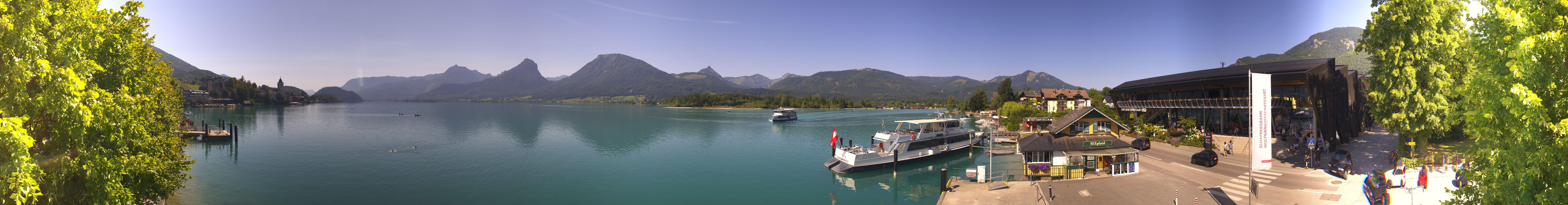 Archiv Foto Webcam Anlegesteg und Bahnhof am Wolfgangsee