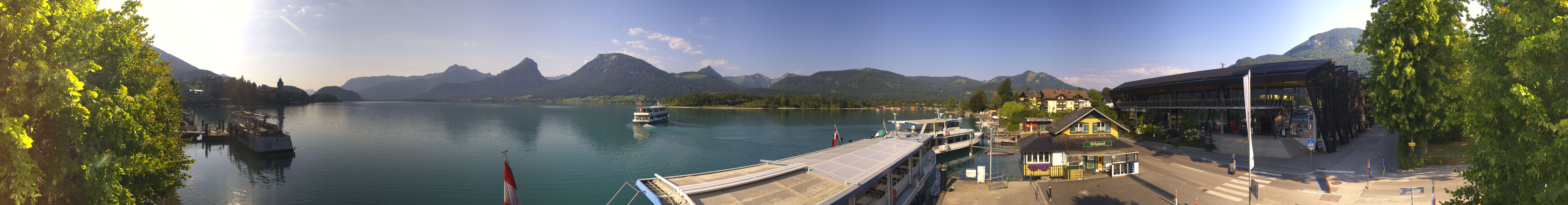 Archiv Foto Webcam Anlegesteg und Bahnhof am Wolfgangsee