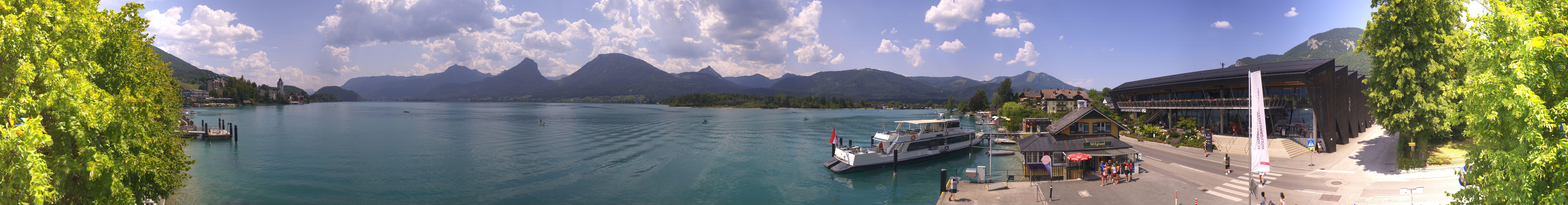 Archiv Foto Webcam Anlegesteg und Bahnhof am Wolfgangsee