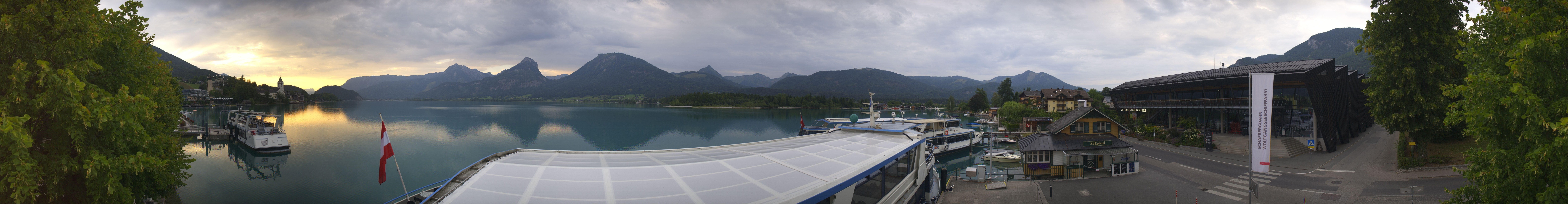 Archiv Foto Webcam Anlegesteg und Bahnhof am Wolfgangsee