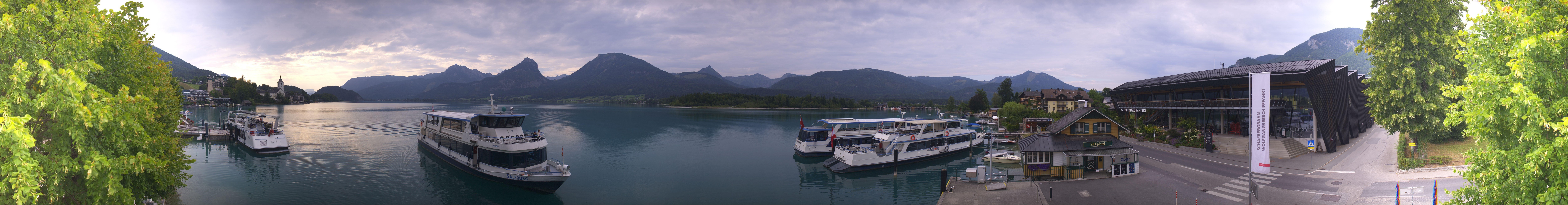 Archiv Foto Webcam Anlegesteg und Bahnhof am Wolfgangsee