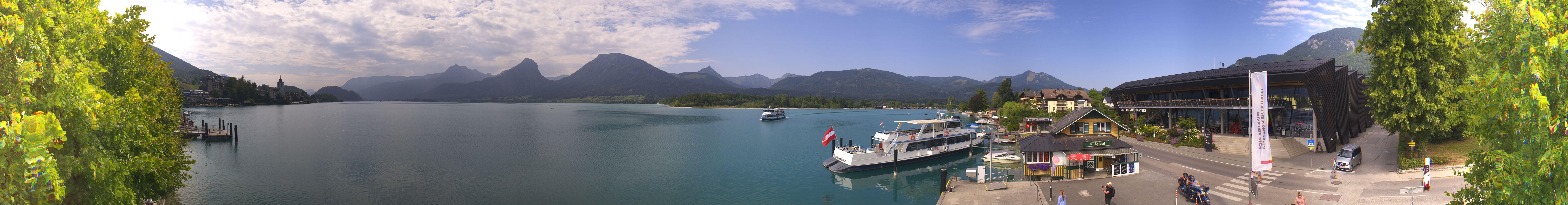 Archiv Foto Webcam Anlegesteg und Bahnhof am Wolfgangsee