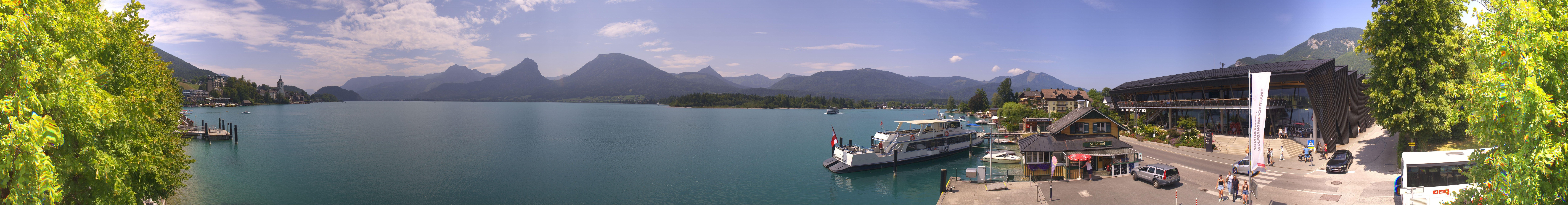 Archiv Foto Webcam Anlegesteg und Bahnhof am Wolfgangsee