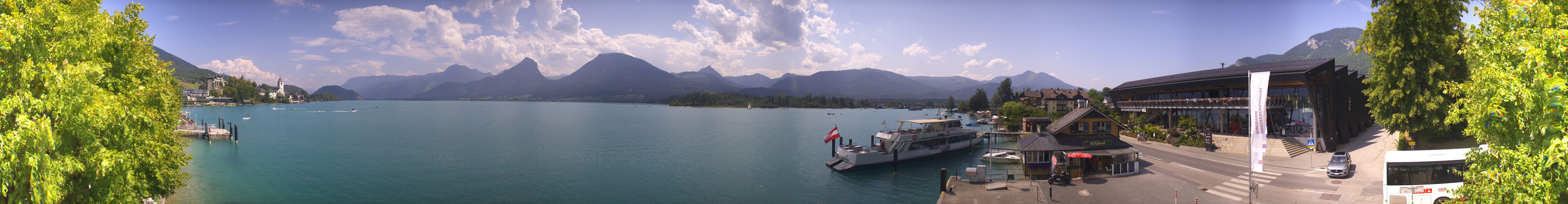 Archiv Foto Webcam Anlegesteg und Bahnhof am Wolfgangsee