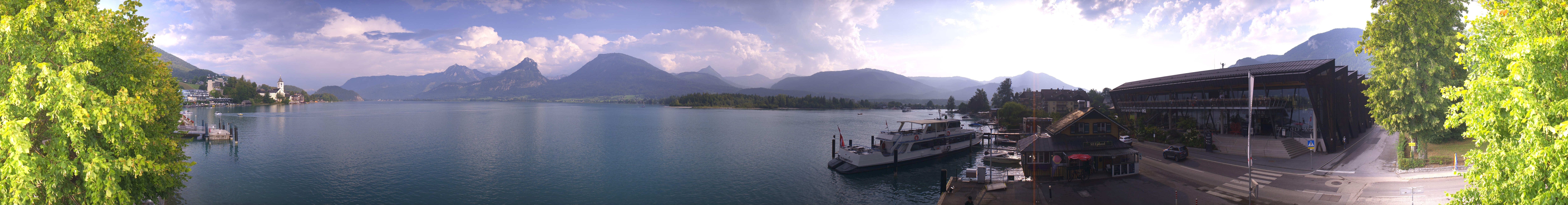 Archiv Foto Webcam Anlegesteg und Bahnhof am Wolfgangsee