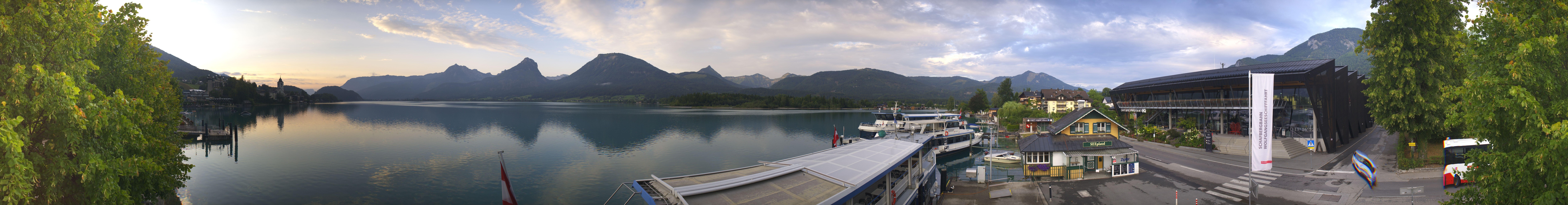 Archiv Foto Webcam Anlegesteg und Bahnhof am Wolfgangsee