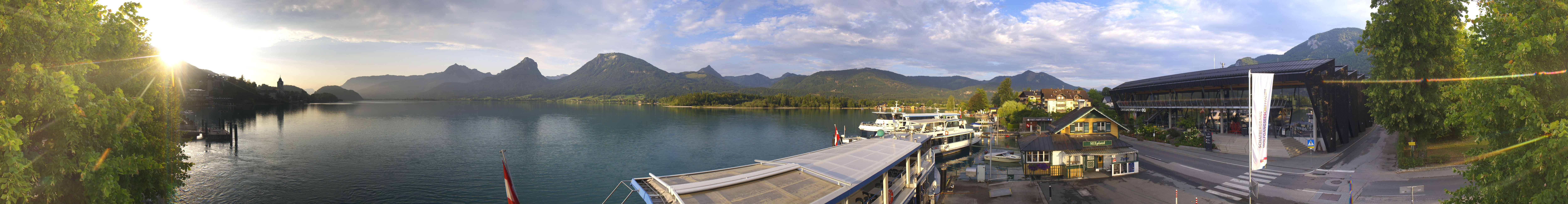 Archiv Foto Webcam Anlegesteg und Bahnhof am Wolfgangsee