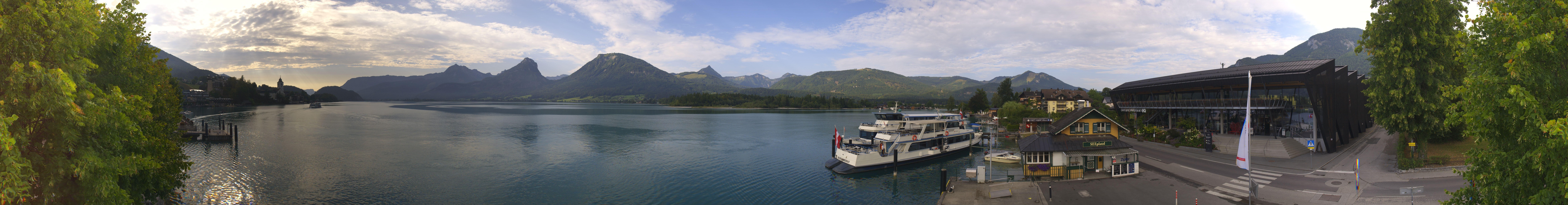 Archiv Foto Webcam Anlegesteg und Bahnhof am Wolfgangsee