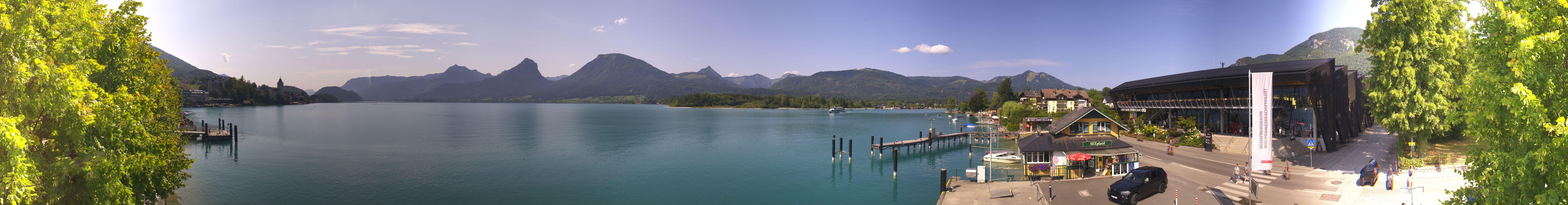 Archiv Foto Webcam Anlegesteg und Bahnhof am Wolfgangsee