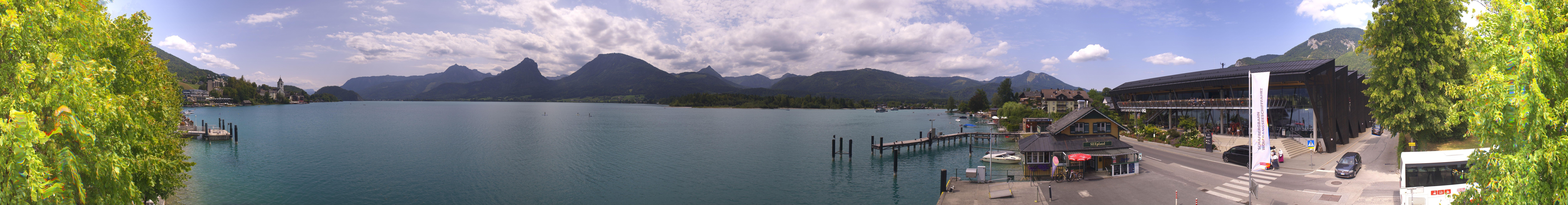 Archiv Foto Webcam Anlegesteg und Bahnhof am Wolfgangsee