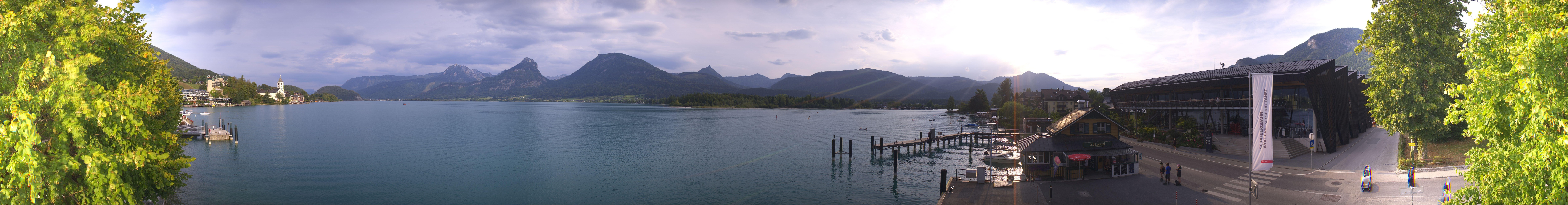 Archiv Foto Webcam Anlegesteg und Bahnhof am Wolfgangsee
