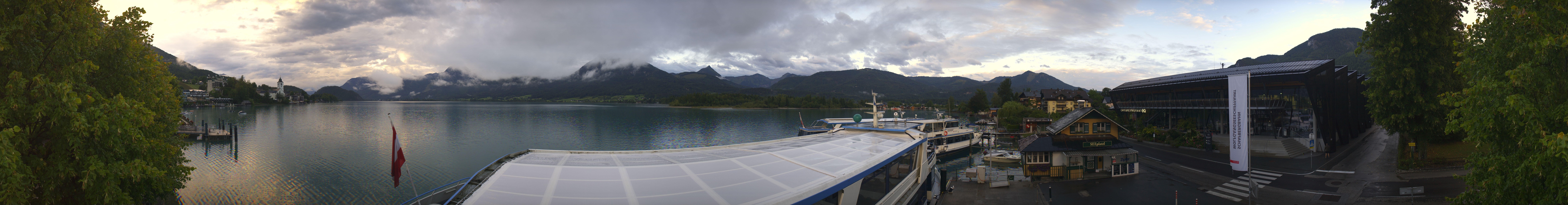 Archiv Foto Webcam Anlegesteg und Bahnhof am Wolfgangsee