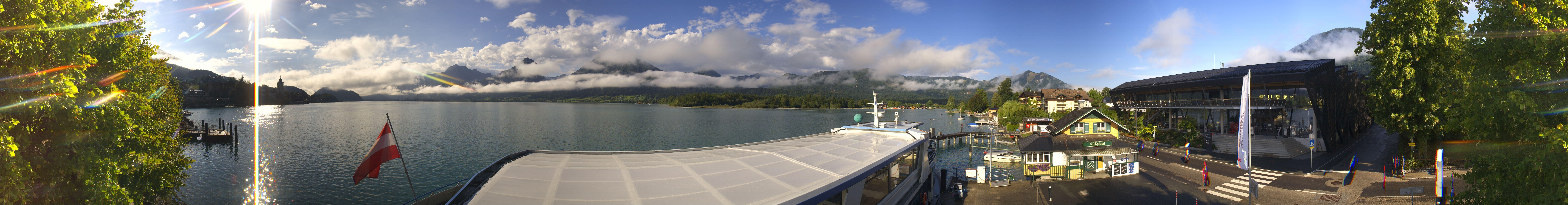Archiv Foto Webcam Anlegesteg und Bahnhof am Wolfgangsee