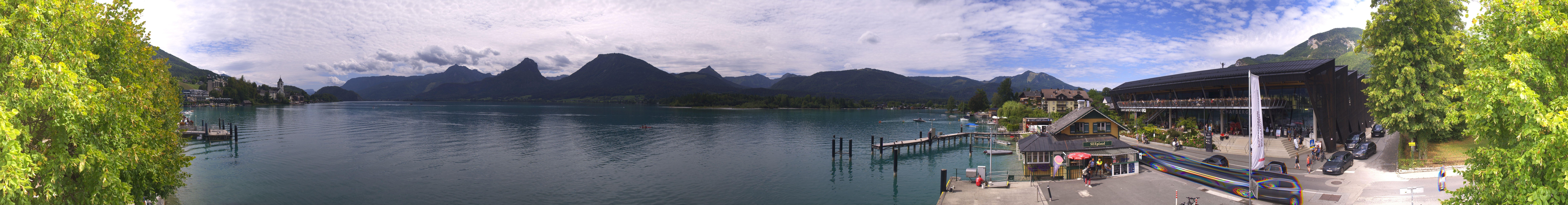 Archiv Foto Webcam Anlegesteg und Bahnhof am Wolfgangsee