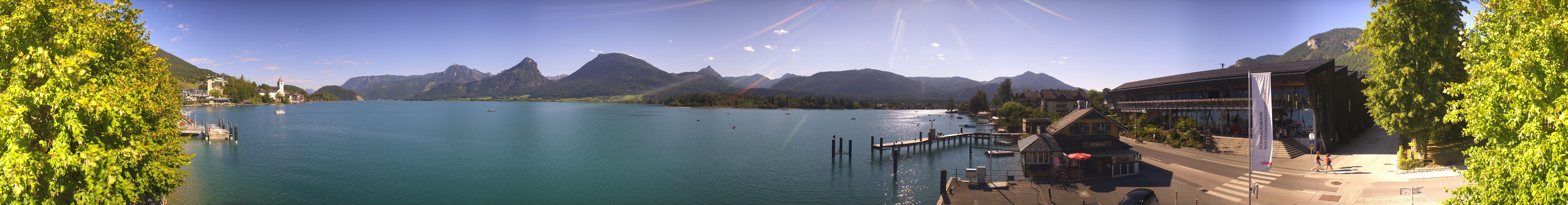 Archiv Foto Webcam Anlegesteg und Bahnhof am Wolfgangsee