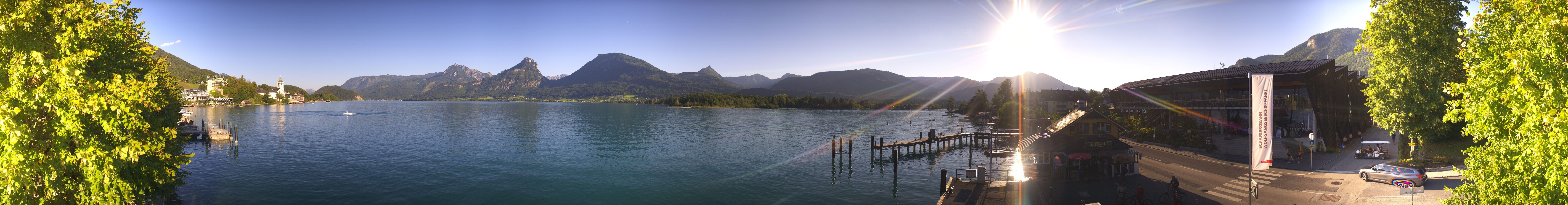 Archiv Foto Webcam Anlegesteg und Bahnhof am Wolfgangsee